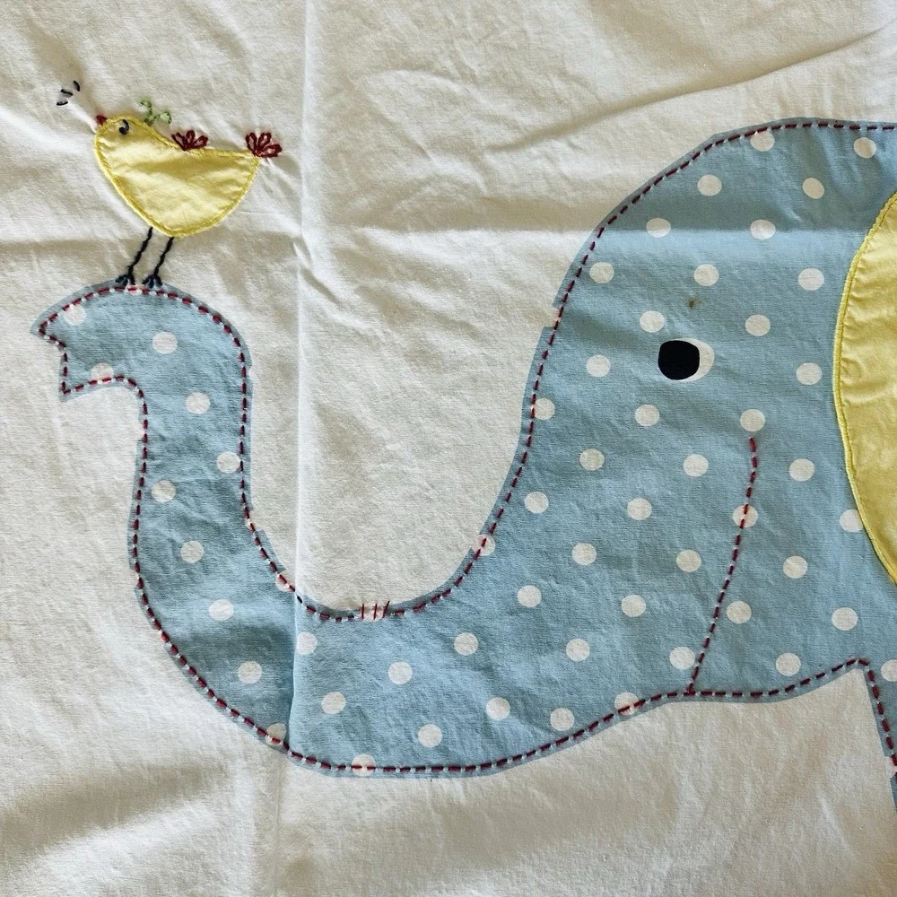 Pottery Barn Kids 100% Cotton Shower Curtain with Animal Appliqués